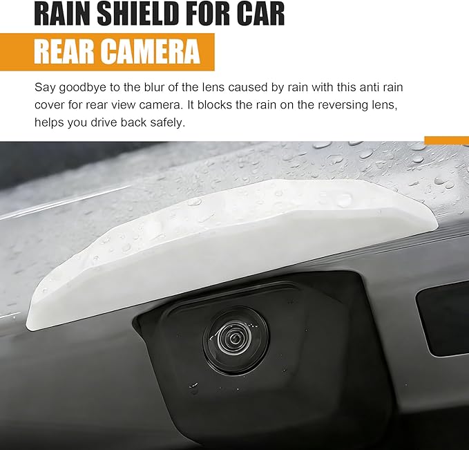 Car Rear View Backup Camera Cover, Backup Camera Rain Shield Protection Sticker, Wider Design Rear Cameras Rain Cover for Blocking Rainwater, Universal Car Modification Accessories (White)