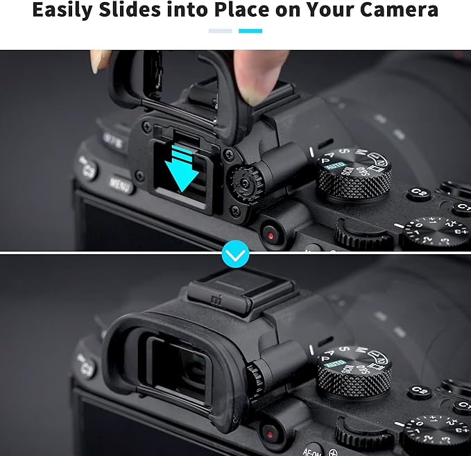 JJC Camera Eyecup Eyepiece Viewfinder for Sony A7 III A7 II A7 A7R IV A7R III A7S II A7S A99 II A9 A58 Camera, Soft Silicone Eye Cup Replacement of Sony FDA-EP18 (2 Pack)