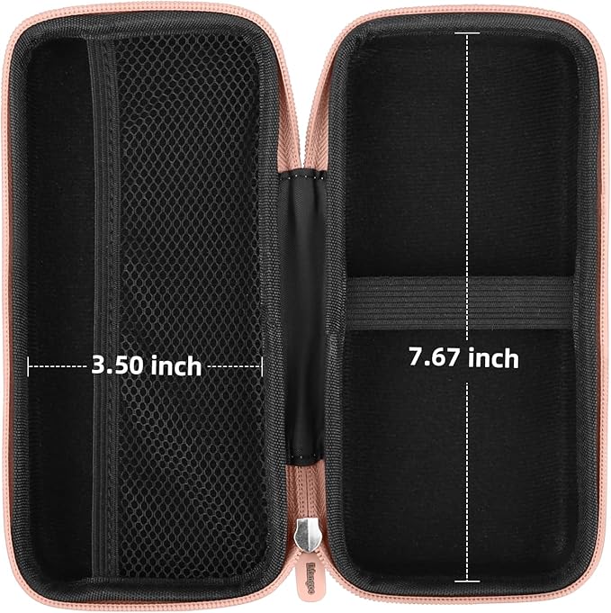 iMangoo Travel Essentials Electronics Organizer Charger Case Portable Dual Zipper Shockproof Pouch Tech Purse Cord Cable Pouches Power Bank Storage Accessories Bag for Women Men,8.5x4.5x2 Rose Gold