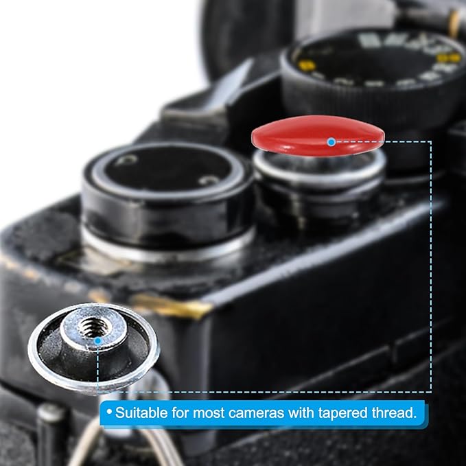 PATIKIL Camera Shutter Button, 3 Pack Soft Shutter Release Button Pure Copper Camera Button Convex Suitable for Nikon for Fujifilm for Leica DSLR/SLR Camera, Black