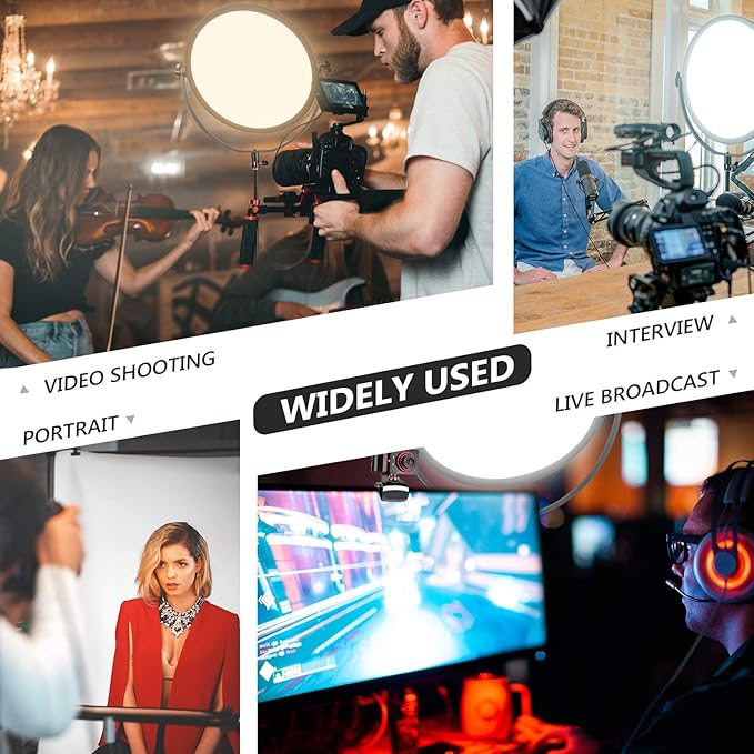 Neewer LED Bi-Color Studio Round Lighting, Ultra Thin Studio Edge Flapjack Light, 18''/45.5cm 70W Dimmable Portrait Light with AC Adapter/2.4G Wireless Remote (Battery/Light Stand Not Included)