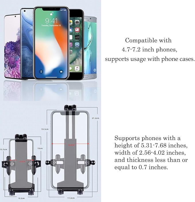 Hamdril UTV Phone Mount, 720° Rotation at Any Angle, Suitable for 1.5-2-inch Roll Bars. The All-Metal UTV Phone Holder Provides Heavy-Duty Protection and is Compatible with 4.7-7.2-inch Smartphones.