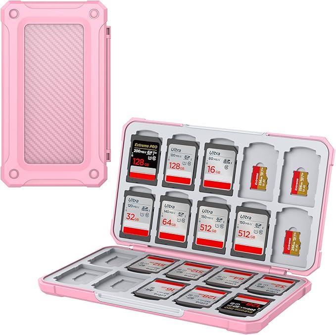 THELIFELICIOUS SD Card Holder Memory Card Case for SD/TF Cards, Memory Storage Organizer for 20 SDXC SDHC and 20 TF Cards