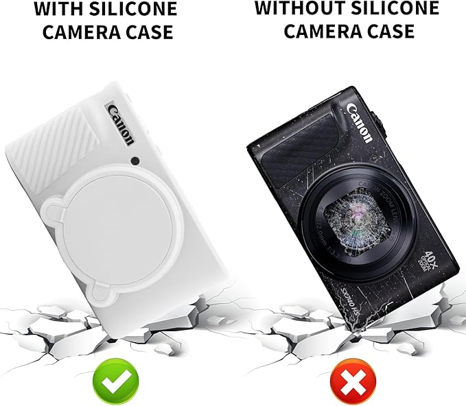 SX740 Camera Case, SX740 Camera Cover Silicone Sleeve Protective Case, Anti-Scratch Soft Camera Body Skin for Canon PowerShot SX740/SX730 HS Digital Camera,White
