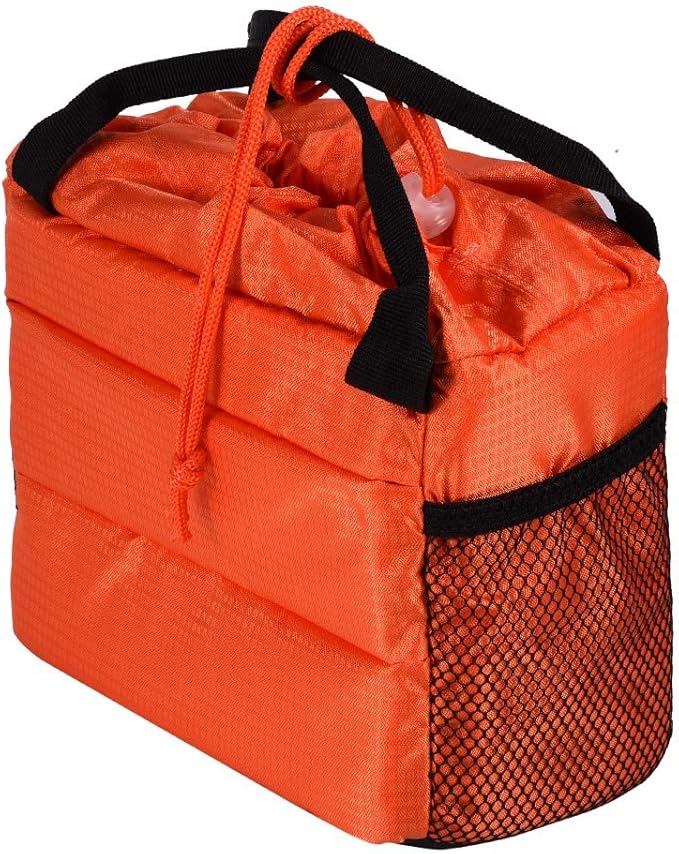 ZJchao Camera Bag, Camera Bag Insert Shockproof Padded Divider Drawstring Closure for DLSR (Orange)