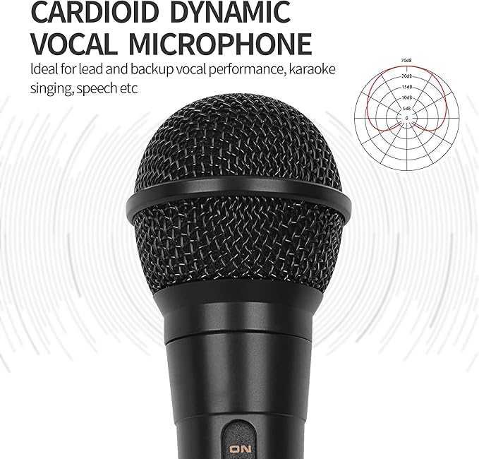 Marengo Handheld Wired Microphone, Cardioid Dynamic Vocal Mic with 13ft Cable and ON/Off Switch, Ideally Suited for Speakers, Karaoke Singing Machine, Amp, Mixer