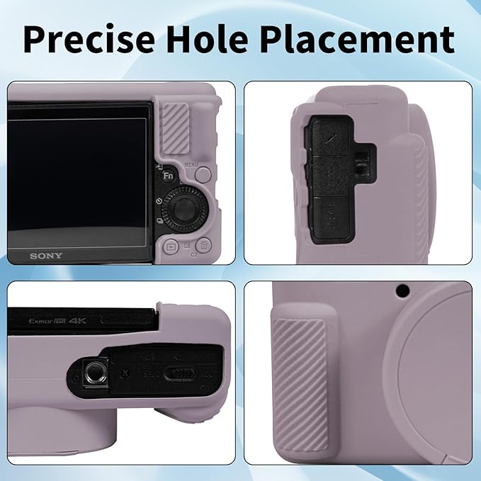 Camera Case for Sony ZV-1, ZV1 Case Silicone Cover Camera Sleeve Body Skin Protective Case with Removable Lens Cap for Sony ZV1 Digital Camera,Grey