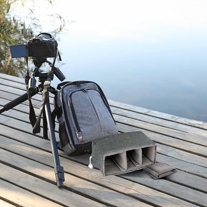 Koolertron Waterproof DSLR Camera Bag with Removable Insert, Adjustable Compartments, Fits in Camera Bags - Protective Case for DSLR/SLR Cameras & Accessories
