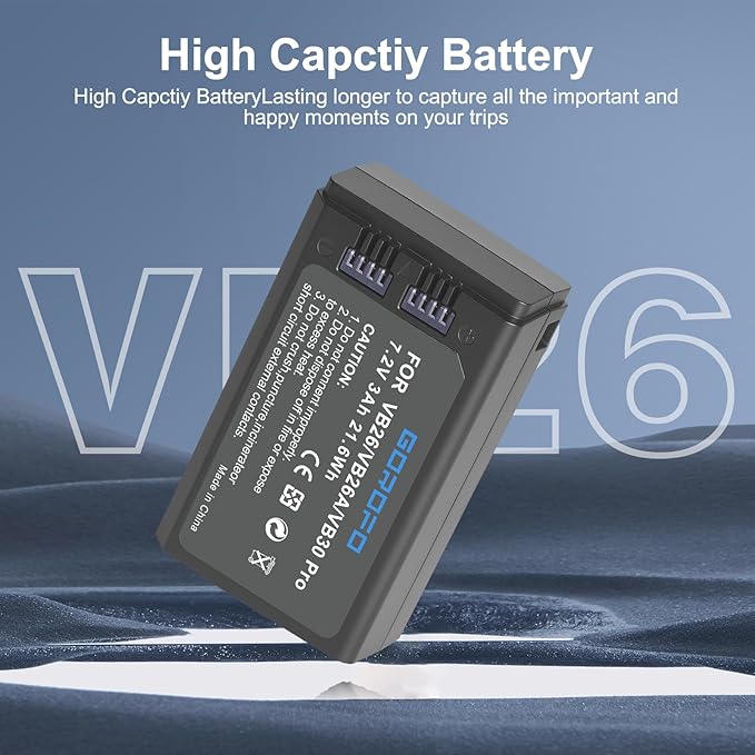 2 Pack VB26B VB26A VB26 VB30 Pro Battery for GODOX V1 V1S V1N V1C V1F V1O V1 Flash and V860III V860III-S V860III-C V860III-N V860III-O V860III-F V850III AD100PRO Camera Flash Speedlite (2 Batteries)