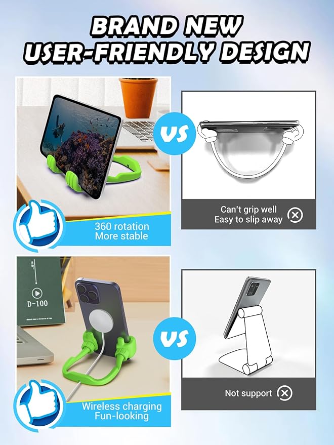 Easter Basket Stuffers Essentials for Teens Girls Boys Kids Cell Phone Stand: Upgrade Adjustable Thumbs Up Lazy Phone Holder for Desk Fun Birthday Eatser Gifts for Boys Girls Adults Grandma Husband