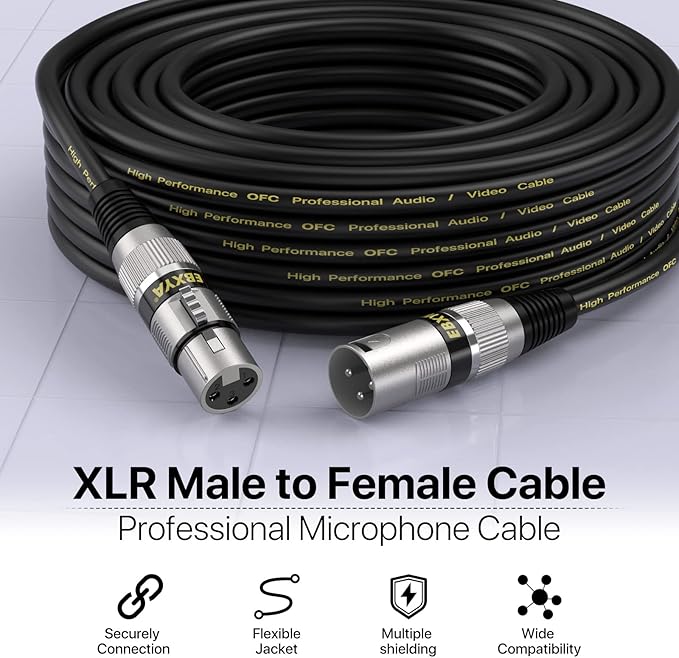 EBXYA XLR Cable 3ft 10 Color Packs- XLR Male to Female, Microphone Stage Patch Cords