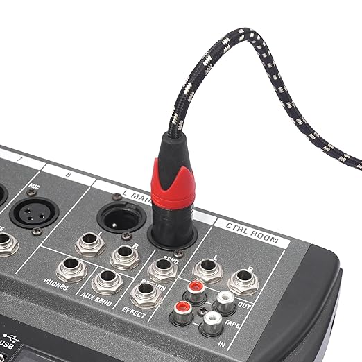 XLR Cable 50ft 4 Packs - Premium Balanced Microphone Cable with 3-Pin XLR Male to Female Mic Speaker Cable, Black and White Grid Layer, Pure Copper and Plated Conductors