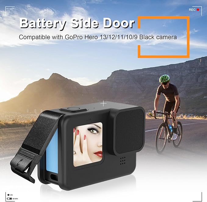Replacement Battery Door Cover Compatible with GoPro Hero 13/12/11/10/9 Black Cameras, Dustproof Side Door Camera Accessories Repair Part