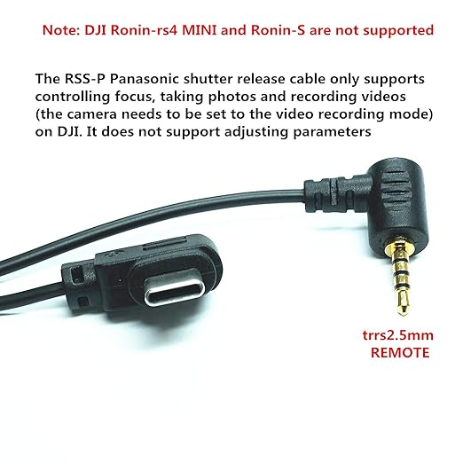 DYTDIEYINGTU RSS-P for DJI Ronin stabilizer Connected to GH Remote Shutter Cable Camera and Video Shutter Release Control Cable s5 s5m2x gh4 gh5 g85 g9 gh6 Connected to sc rs2 rs3/Mini/pro rs4/pro