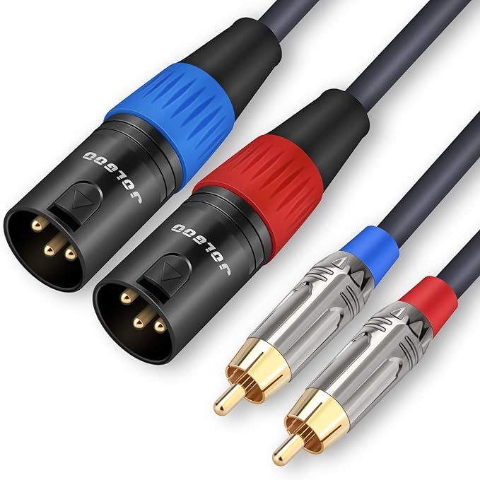 RCA to XLR Cable - Dual RCA/XLR Male HiFi Audio Cable, 10 Feet, 4N OFC Wire, for Amplifier, Mixer, Microphone