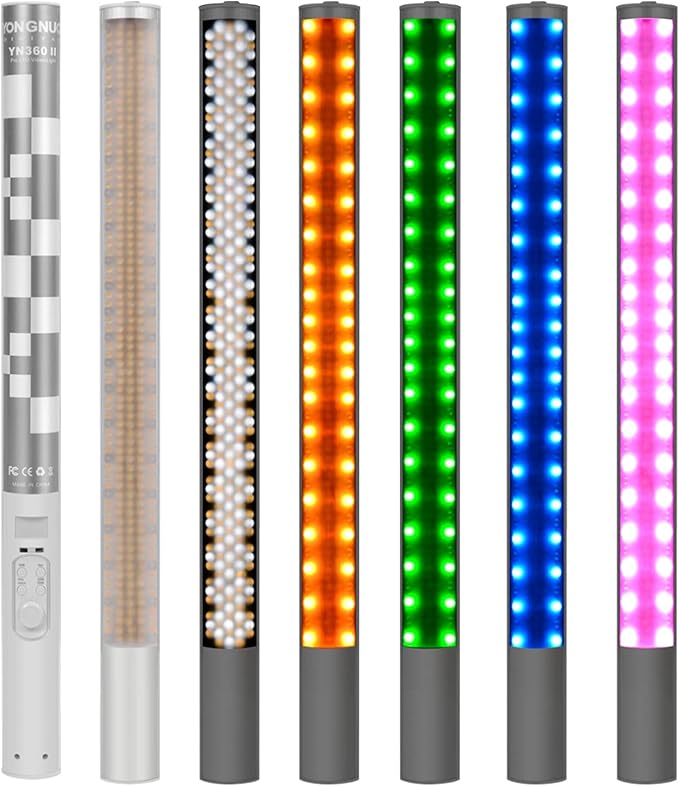 YONGNUO YN360 II YN360II LED Video Light Ice Light, 3200K-5600K Bi-Color RGB Full Color, CRI≥95 + APP + Remote Control