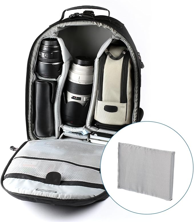 PATIKIL Camera Bag Divider, 5Pcs 5.71"x3.94"x0.39" Shockproof Camera Bag Inserts Separator Pad Protective Lens for Nikon Camera DSLR Protect Bag Organizer Universal Divider Cushion, Gray