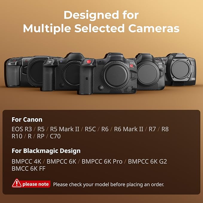 SmallRig Stepless Rotating Side Handle with Trigger REC & 2 Cables for Canon R50 V / R5 II / R5 / R6 / R6 II, for Blackmagic BMPCC 4K / 6K / 6K Pro, USB-C Power Output for Cameras, PD Fast Charging