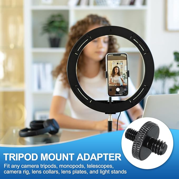 PATIKIL Tripod Screw Adapter 1/4" Male to M5 Male, 2 Pcs Tripod Nut Connectors Camera Mount Screw Camera Double Head Converter for Microphone Holder Magic Arms Accessories, 18 mm