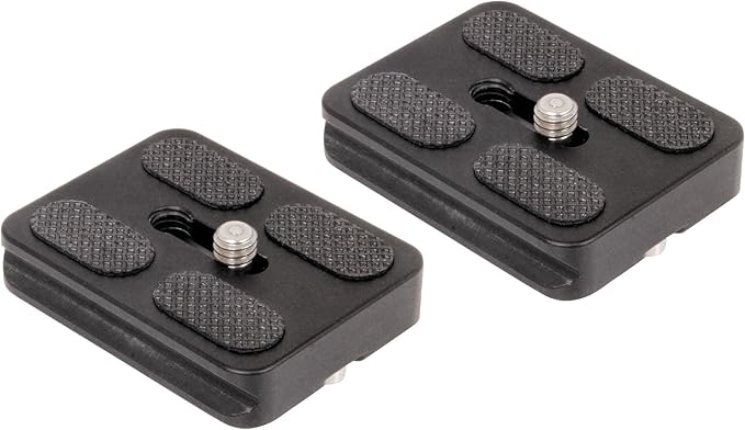 Set of 2 Replacement Quick Release Plates for The MeFoto A1350Q1H / A0350Q0H Roadtrip/Backpacker Travel Tripod Kits (Hot Pink)