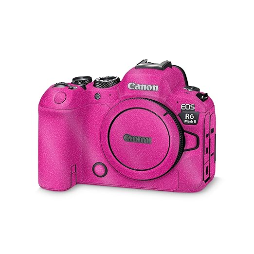 Glossy Glitter Camera Skin Compatible with Canon EOS R6 Mark II Camera (2022) - Solid Hot Pink - Premium 3M Vinyl Protective Wrap Decal Cover - Easy to Apply | Crafted in The USA by MightySkins