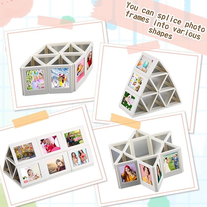 Suzile 30 Pack Mini Magnetic Picture Frames 2x3 Inch Picture Frames Small Table Picture Holder Compatible with Polaroid Fujifilm Instax Film Photos for Fridge Table Locker Whiteboard (White)