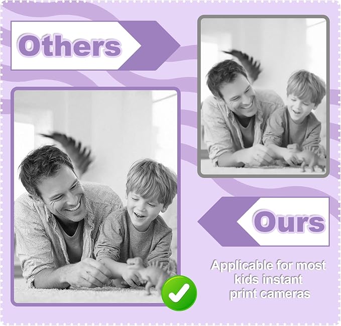 Kids Camera Paper Roll Refill for Instant Print Camera, 20 Rolls BPA and BPS Free Thermal Paper, Compatible with Most Popular kids print camera