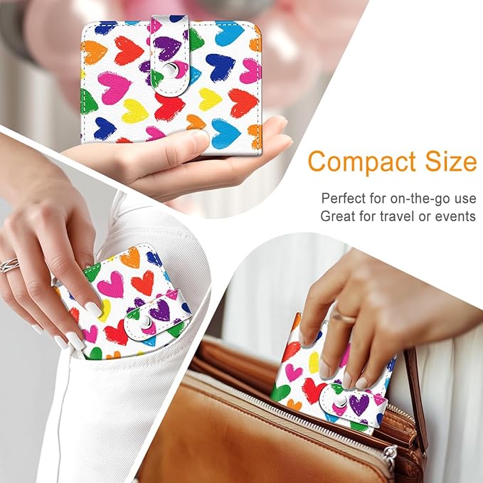 Lebrocoli Love Hearts Small Photos Album for 2x3 Inch Films, 56 Pockets Mini Cute Albums Book for Polaroid Fujifilm Instax Mini Instant Camera Printer, Kpop Photocard Pictures Binders Holders Storage