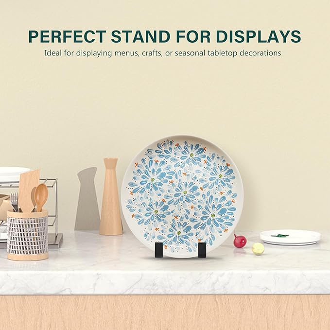 Artliving Plate Stands for Display - Plastic Easel Stand Plate Holder Display Stand Picture Frame Stand for Pictures | Photo|Decorative Plate |Dish | Tabletop Art - 3 inch-Black