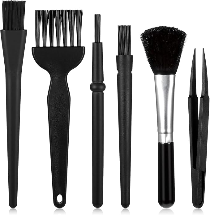6 PCS Mini Keyboards Cleaner Brushes Kit, Small Keyboard Brush Nylon Anti Static Dusting Brush Electronics Cleaning Small Spaces Keyboard Cleaning Brushes for Cleanings Computer Motherboard Camera