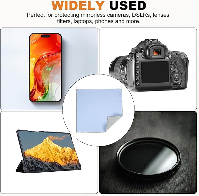 PATIKIL 22" x 22" Camera Protective Wrap, Magic Self-Adhesive Cloth Anti-scratch Lens Pouches for Camera Lens DSLR Phone Laptop, Blue