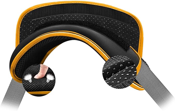 ZINZ Universal Shoulder Pad with Ultra Thick Cushion for Bag Luggage Bag Crossbody, Plus Long & Anti-Slip & Breathable,Black-Yellow Edge