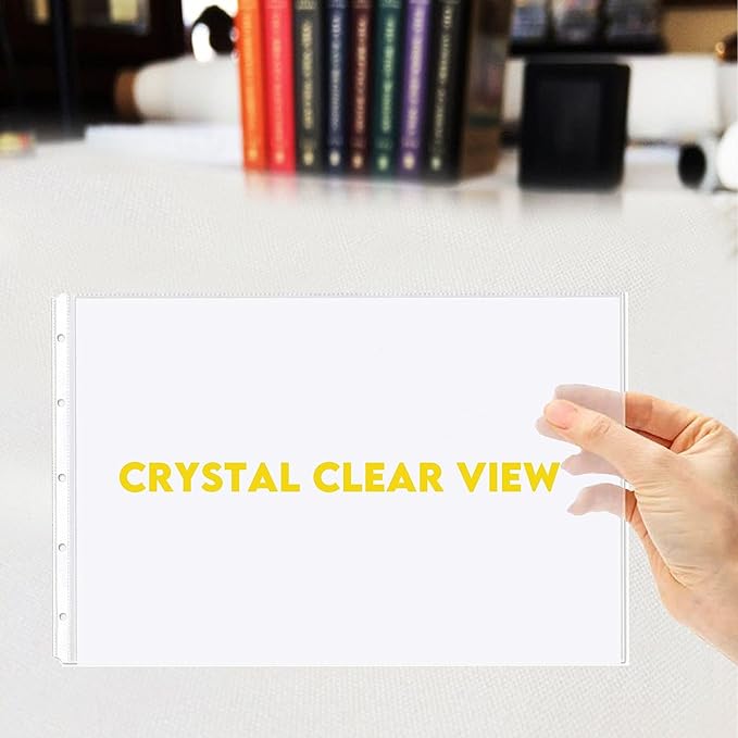 PERFORMORE Pack of 8.5” x 14” Heavyweight Landscape Sheet Protectors, Legal Paper Sleeves, Clear Archival Quality, Horizontal Legal Size Clear Sheet Protectors for Binders Documents (25)
