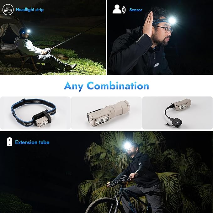 WUBEN E7 1800 Lumen Rechargeable Mini Flashlight with Magnet - Super Bright 6 Modes Khaki EDC Flashlights, Typ-C Rechargeable LED; IP68 Pocket Flashlight for Headlamp Use, Rescue, Camping