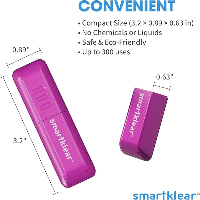 CarbonKlean SmartKlear Smart Phone Screen Cleaner - Compatible with iPhones, Androids, and More - Cleaner with Carbon Microfiber Tech - Injected Purple - 1 Count
