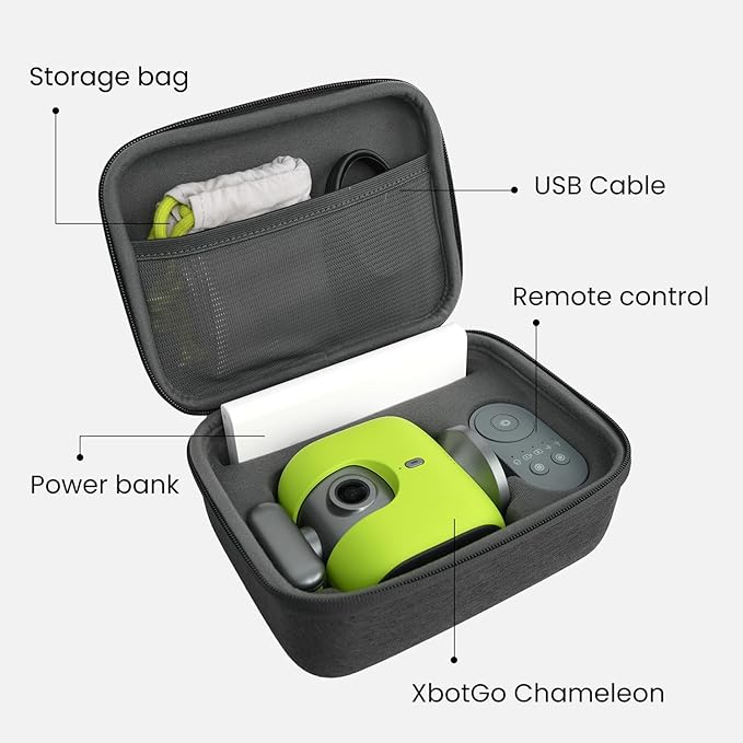 XbotGo Chameleon Case – Hard Shell Protective Carrying Case for Outdoor Use, Precision-Cut Fit, Shockproof, Portable Storage Organizer with Handle