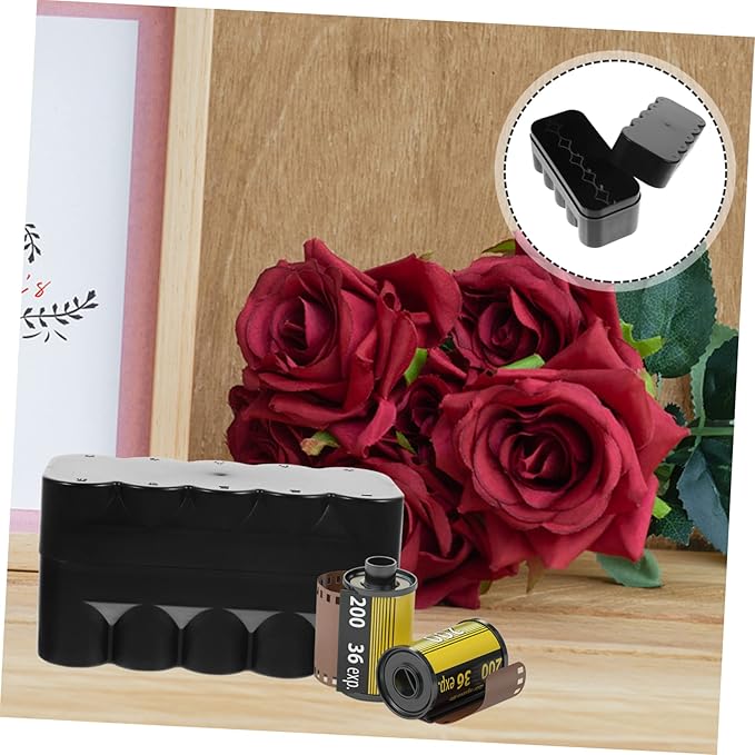 POPETPOP Hard Plastic Film Canisters Storage Box for Photography 120 Film Roll Holder Case Lid Organizer Sturdy Design