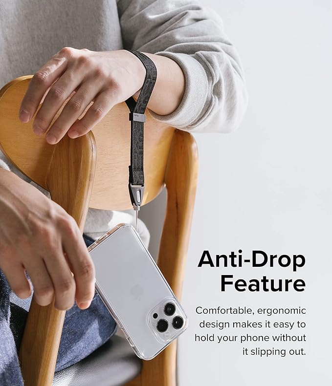 Ringke Hand Strap [Phone Wrist Strap] Designed for Camera Strap and Phone Strap, Adjustable Sturdy Universal Lanyard Compatible with Camera and Phone Case - Lettering Black 2