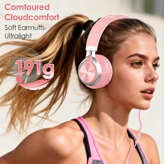 USB C Headphones Wired with Mic & Volume Control, Tangle-Free, Type C Over-Ear Headphones, Lightweight/Foldable Kids Headphones Wired Headphones USB C for iPad/Sports/School/Travel/iPhone 17/16/15