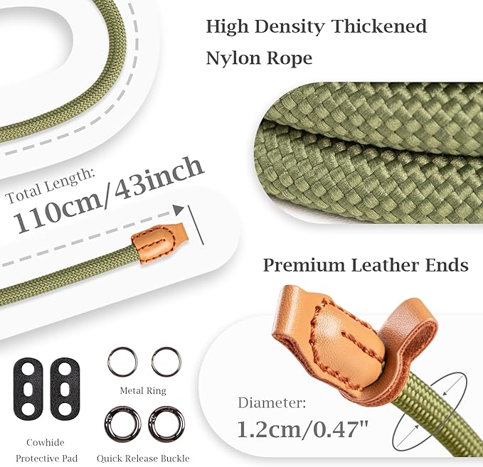 VOVMOEYA Camera Strap Rope,Camera Neck Strap Shoulder Strap for Fujifilm X100VI X100V XS20 XT5 for A6000 A6100 A6400 A6700 A7IV for Canon EOS R6 R10 for Nikon D850 D5600 D7500 - Green