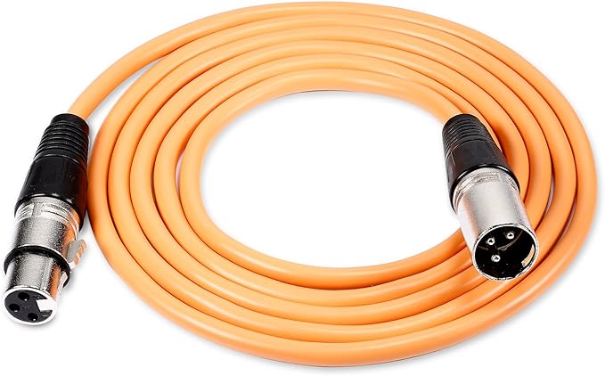 NEEWER 6 Pack 3 feet/1m Mic Cable Cord, XLR Male to XLR Female Microphone Audio Colored Snake Cables (Purple/Red/Blue/Orange/Yellow/Green)