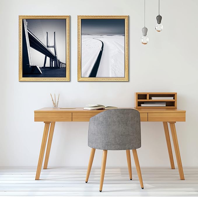 Edenseelake 18x24 Picture Frames Set of 2, Vintage Gold 18 x 24 Poster Frame for Wall Hanging Vertical and Horizontal