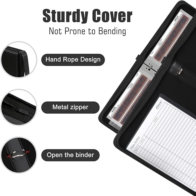 35mm/135 Film Negative Storage Kit with Binder Box - 50 Acid-Free Protector Pages | Oversized Box