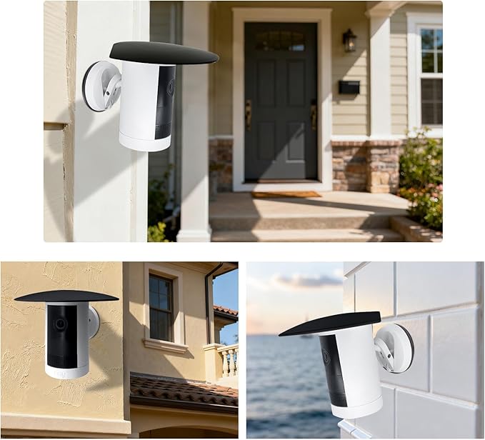 Haoyou Rain Cover for Ring Outdoor Cam Plus and Ring Stick Up Cam, Protects Camera Lenses from Rainwater, Glare, Snow, Sunlight, and UV Rays, Easy to Install and Does Not Obstruct The View (Black)
