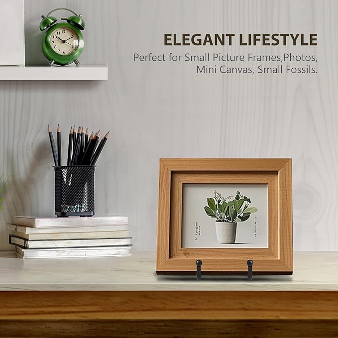 Plate Holder Easel Display Stand - 3 inch Metal Plate Stands for Display - Tabletop Picture Stand - Black Iron Easels for Display Pictures | Photo Frames | Book | Decorative Plates | Plaque - 1 Pack