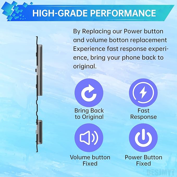 Side Power Volume Button Replacement for Samsung Galaxy A42 5G Power On Off Switch Volume Button Replacement Side Key Button Repair SM-A426U SM-A426U1 Prism Dot White Prism Dot Gray