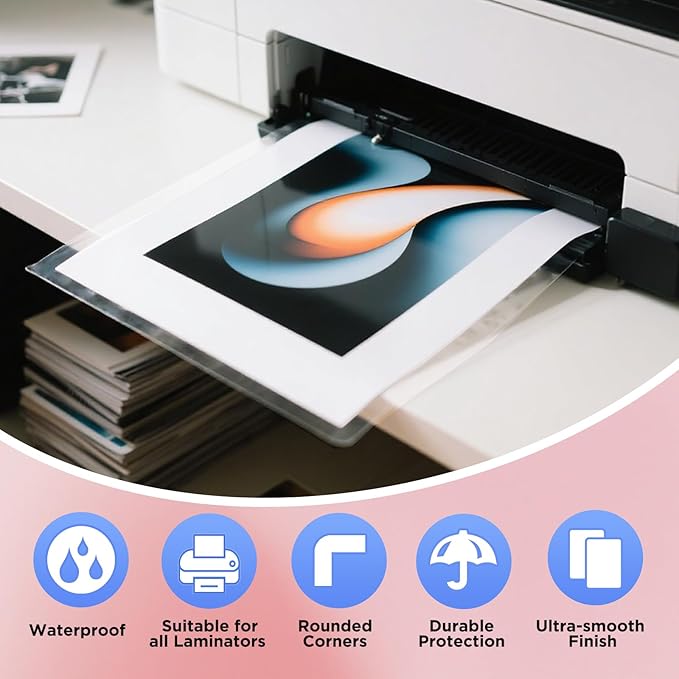 HARTWII Matte Laminating Sheets 9 x 11.5 Inches, 3 Mil Thick, 30 Pack,Clear Anti-Glare 8.5 x 11 Matte Thermal Laminating Pouches for Letter Size (30)