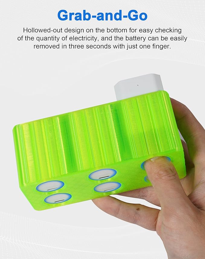 Selens TPU Air Bladder NP-FZ100 Camera Battery Case Bag Box for Sony NP-FZ100 Battery (Green 6 Sections)