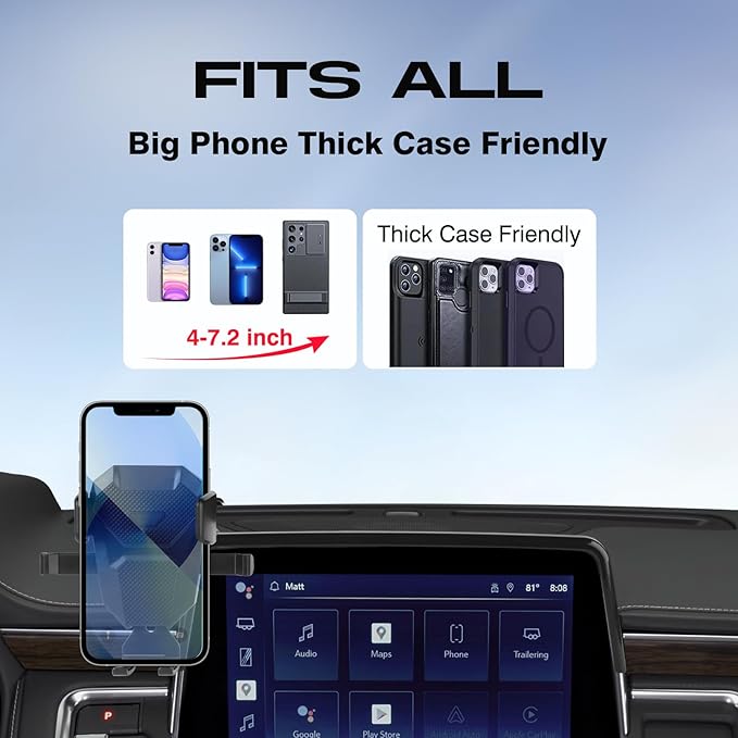 Car Phone Holder for 2021-2024 Chevy Tahoe/Chevrolet Suburban Accessories,Adjustable Suburban Phone Mount for 10.2-inch Screen,Hands-Free Ultra Stable Phone Stand