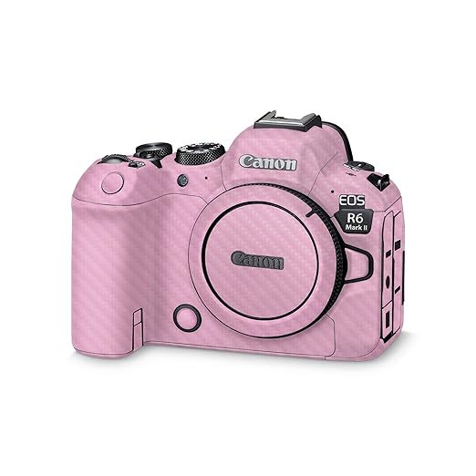 Carbon Fiber Camera Skin Compatible with Canon EOS R6 Mark II Camera (2022) - Solid Pink - Premium 3M Vinyl Protective Wrap Decal Cover - Easy to Apply | Crafted in The USA by MightySkins